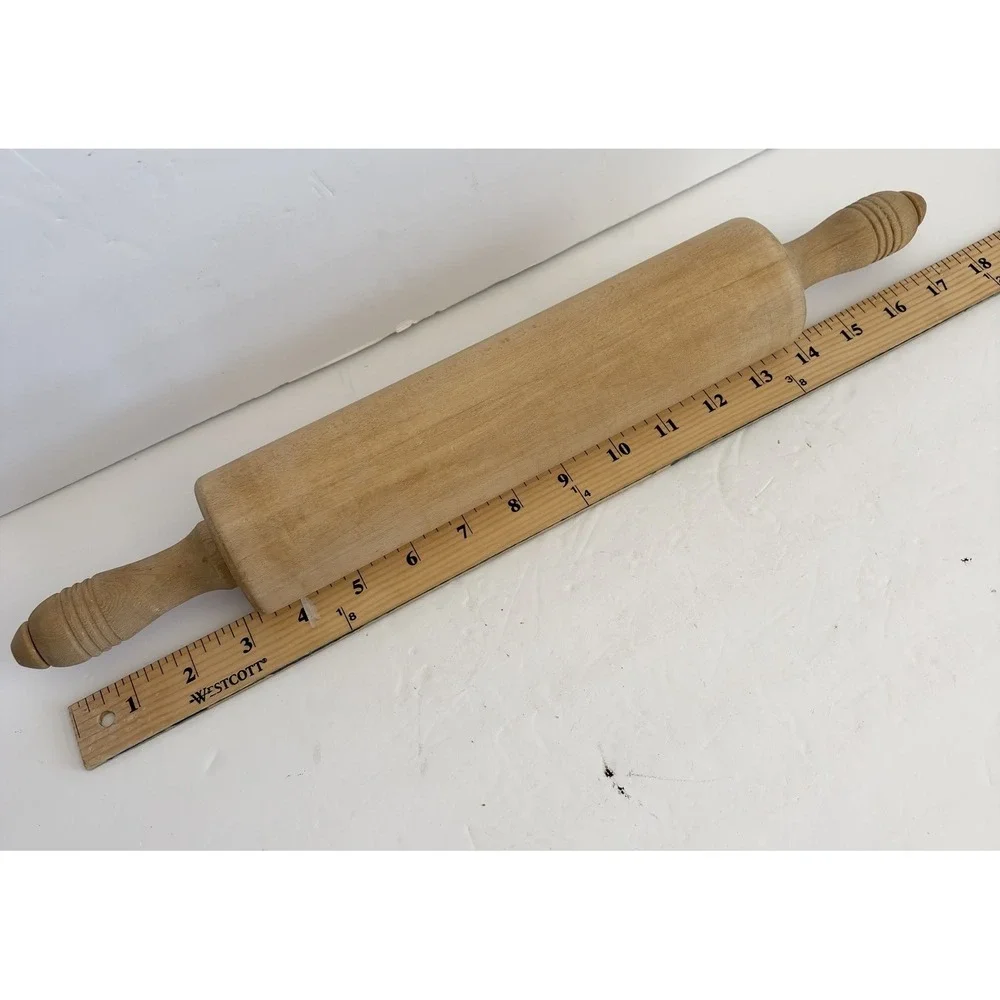 Vintage Munising Wooden Rolling Pin USA Primitive Farmhouse Maple Baking
